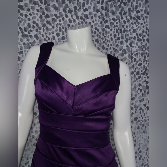 Ralph Lauren Purple Satin Party Dress Size 4 - Picture 2 of 6
